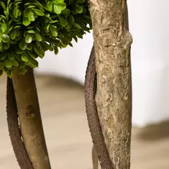 HOMCOM Decorative Artificial Trees Boxwood Ball Topiary Trees in Pot, Fake Plants for Home Indoor Outdoor Decor, 90 cm, Light Green - 9