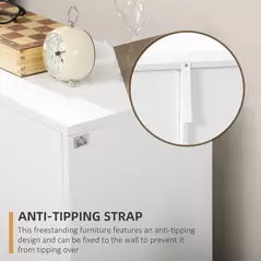 HOMCOM Bathroom Cabinet, Freestanding Storage Cabinet with 4 Drawers, Door Cupboard for Living Room, Kitchen, Bedroom, White - 7