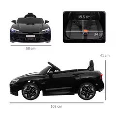 HOMCOM Audi Licensed 12V Kids Electric Ride-On, with Remote Control, Suspension System, Lights, Music, Motor - Black - 3