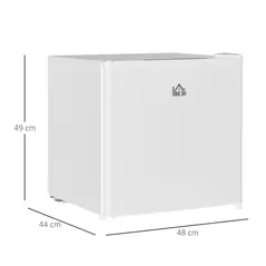 HOMCOM 46 Litre Table Top Mini Fridge, Small Fridge with Ice Box, Reversible Door, Adjustable Temperature and Legs for Bedrooms, Home Office, Cream - 3
