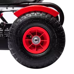 HOMCOM Children Pedal Go Kart, Kids Ride On Racer with Adjustable Seat, Inflatable Rubber Tyres, Handbrake, for Ages 5-12 Years - Red - 8