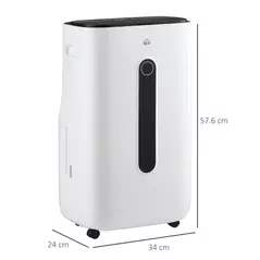 HOMCOM 6500mL Portable Dehumidifier with Air Purifier Filter, 24H Timer, 4 Modes, 22L/Day, for Home Laundry Basement - 3