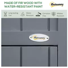 Outsunny Garden Outdoor Storage Shed Outdoor Tool Shed with 3 Shelves and Tilt Roof, 129x51.5x180cm, Grey - 6
