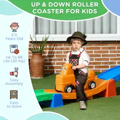 AIYAPLAY 3(m) Four-Piece Ride on Kids Roller Coaster w/ Non-Slip Steps, for Ages 2-5 Years - Multicoloured - 7