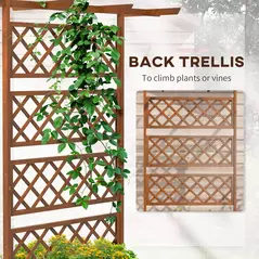 Outsunny Wooden Trellis Planter Box, Raised Garden Bed to Grow Vegetables, Herbs and Flowers, Orange - 4