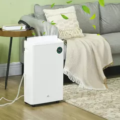 HOMCOM 5500mL Portable Dehumidifier with Air Purifier, UVC, Ioniser, 24H Timer, 5 Modes, 16L/Day, for Home Laundry, White - 2
