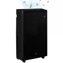 HOMCOM 5500mL Portable Dehumidifier with Air Purifier, UVC, Ioniser, 24H Timer, 5 Modes, 16L/Day, for Home Laundry, Black - 1