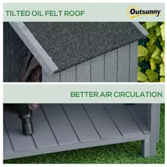 Outsunny Garden Outdoor Storage Shed Outdoor Tool Shed with 3 Shelves and Tilt Roof, 129x51.5x180cm, Grey - 5