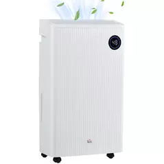 HOMCOM 5500mL Portable Dehumidifier with Air Purifier, UVC, Ioniser, 24H Timer, 5 Modes, 16L/Day, for Home Laundry, White - 1