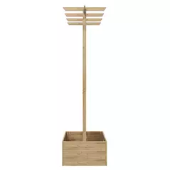 Outsunny Wooden Trellis Planter Box, Raised Garden Bed to Grow Vegetables, Herbs and Flowers, Natural Tone - 7