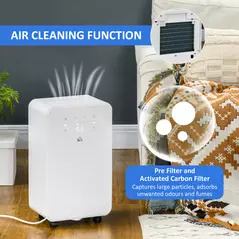 HOMCOM 2000mL Portable Dehumidifier with Air Purifier, 24H Timer, 5 Modes, 10L/Day, for Home Laundry, White - 6