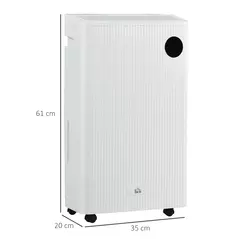 HOMCOM 5500mL Portable Dehumidifier with Air Purifier, UVC, Ioniser, 24H Timer, 5 Modes, 16L/Day, for Home Laundry, White - 3