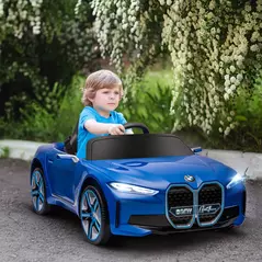 HOMCOM BMW i4 Licensed 12V Kids Electric Ride-On Car, Blue - 2
