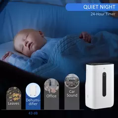 HOMCOM 6500mL Portable Dehumidifier with Air Purifier Filter, 24H Timer, 4 Modes, 22L/Day, for Home Laundry Basement - 7