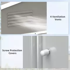 Outsunny 7.7 x 5.7ft Outdoor Garden Storage Shed, Metal Tool House with Ventilation and Sliding Doors, Light Grey - 6