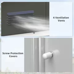 Outsunny 6.5x3.5ft Metal Garden Storage Shed for Outdoor Tool Storage with Double Sliding Doors and 4 Vents, Dark Grey - 6