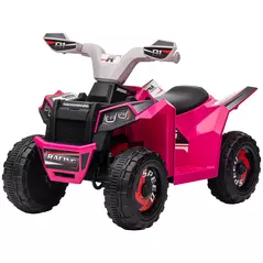 HOMCOM 6V Quad Bike with Wear-Resistant Wheels, Forward Backward Function, for Ages 18-36 Months, Pink - 1