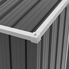 Outsunny 6.5x3.5ft Metal Garden Storage Shed for Outdoor Tool Storage with Double Sliding Doors and 4 Vents, Dark Grey - 9