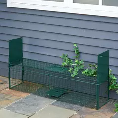 PawHut Two-Door Live Trap for Small Animals, Animal Trap for Rat, Mice - Dark Green - 2