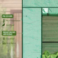 Outsunny 77 x 196cm Walk-In Greenhouse, with Accessories - 4