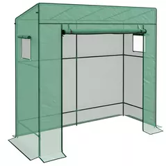 Outsunny 77 x 196cm Walk-In Greenhouse, with Accessories - 1