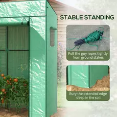 Outsunny 77 x 196cm Walk-In Greenhouse, with Accessories - 7