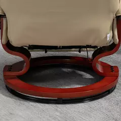 HOMCOM Reclining Swivel Chair, with Footrest - Cream White - 9