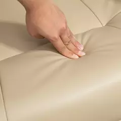 HOMCOM Reclining Swivel Chair, with Footrest - Cream White - 8