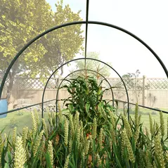 Outsunny Polytunnel Greenhouse Walk-in Grow House with Plasric Cover, Door, Mesh Window and Steel Frame, 3 x 2 x 2m, Clear - 9