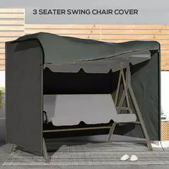 Outsunny 205 x 124cm Three-Seater Swing Chair Protective Cover Dark Grey - 5