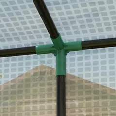 Outsunny PE Cover Walk-in Outdoor Greenhouse, White - 8