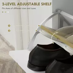 HOMCOM Narrow Shoe Storage Cabinet, Slim Shoe Cupboard with 4 Flip Drawers, Adjustable Shelf, Shoe Rack for 16 Pairs of Shoes - 5