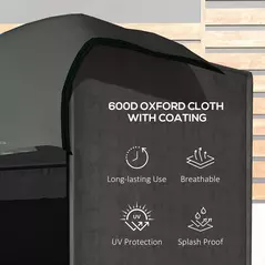 Outsunny 205 x 124cm Three-Seater Swing Chair Protective Cover Dark Grey - 4