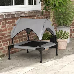 PawHut Cooling Raised Pet Bed w/ Washable Breathable Mesh, for Small Medium Dogs, 76 x 61 x 69.5cm - Light Grey - 9