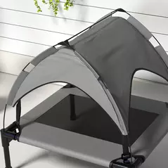 PawHut Cooling Raised Pet Bed w/ Washable Breathable Mesh, for Small Medium Dogs, 76 x 61 x 69.5cm - Light Grey - 8