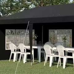 Outsunny 3 x 6m Pop-Up Gazebo, with Removable Walls - Black - 8