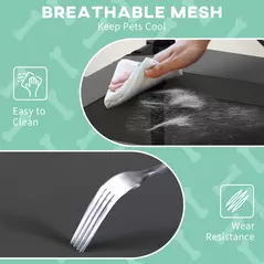 PawHut Cooling Raised Pet Bed w/ Washable Breathable Mesh, for Small Medium Dogs, 76 x 61 x 69.5cm - Light Grey - 6