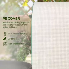 Outsunny 4 Tier Mini Greenhouse for Outdoor, Portable Gardening Plant Green House with Storage Shelf, Roll-Up Zipped Door, Metal Frame and PE Cover, 80 x 49 x 160cm, White - 4