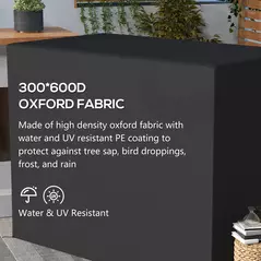 Outsunny 3-Seat Outdoor Garden Swing Chair Protective Cover Water UV Resistant, 240L x 133Wcm, Dark Grey - 5