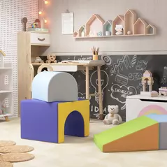 HOMCOM 4-Piece Soft Play Set for Toddlers, Multicoloured - 8