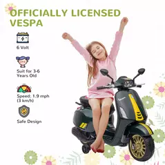 AIYAPLAY 12V Vespa Licensed Kids Electric Motorbike w/ Music, Lights, FM Radio, for 3-6 Years - Green - 4
