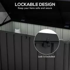 Outsunny 450L Galvanised Steel Garden Storage Box, with Wheels - Dark Grey - 7