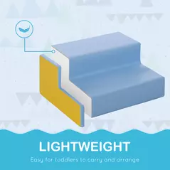 HOMCOM 2 Piece Soft Play Set for Toddler Climb and Crawl, for 12-36 Months, Grey - 6