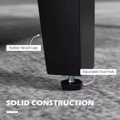 HOMCOM 2 Pieces Modern Armchairs with Rubber Wood Legs, Upholstered Accent Chairs, Single Sofa for Living Room, Bedroom, Blue - 6