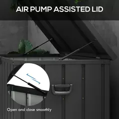 Outsunny 450L Galvanised Steel Garden Storage Box, with Wheels - Dark Grey - 6