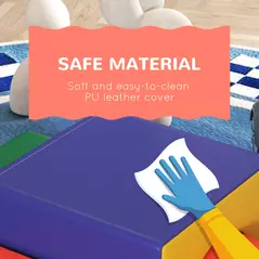 HOMCOM 4-Piece Soft Play Set for Toddlers 1-3 Years, Red - 7