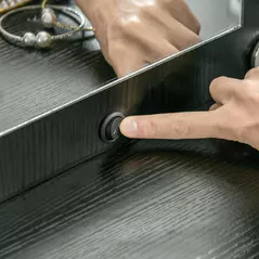 HOMCOM Dressing Table Set, with Storage and Stool - Black - 9