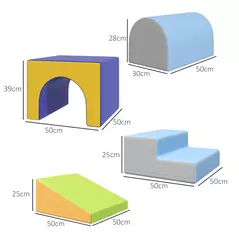 HOMCOM 4-Piece Soft Play Set for Toddlers, Multicoloured - 3