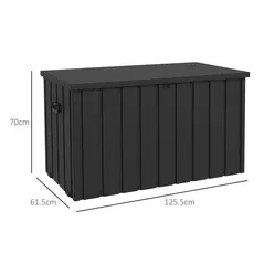 Outsunny 450L Galvanised Steel Garden Storage Box, with Wheels - Dark Grey - 3