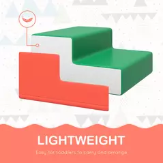 HOMCOM 4-Piece Soft Play Set for Toddlers 1-3 Years, Red - 5